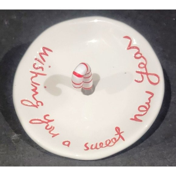 Dept 56 Christmas decoration figurine DISH & LID Wishing You a Sweet New Year - Picture 8 of 12